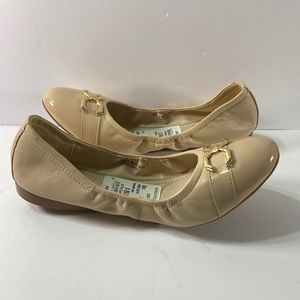 Cole Haan Grand.Os Terrin Leather Ballet Flats, Color Nude, Size 9B